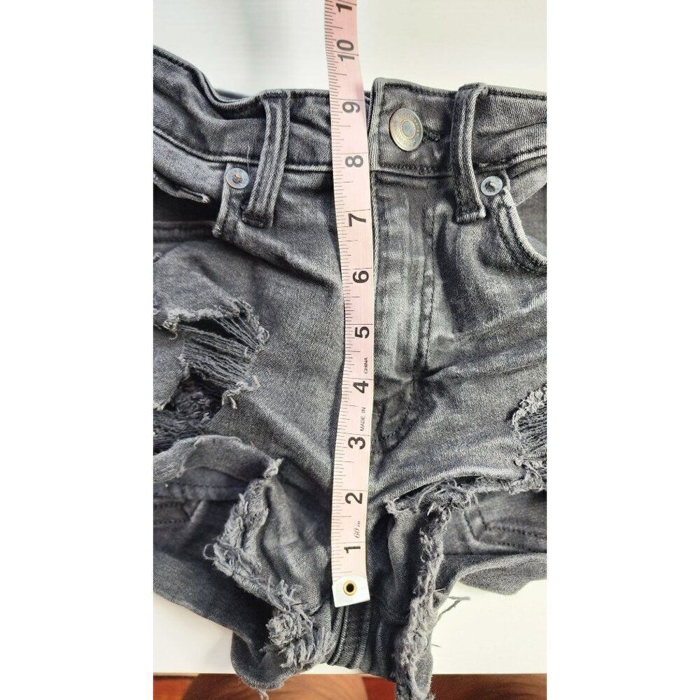 Aeropostale High Rise Distressed Shorts Black Size 0 - Picture 3 of 7